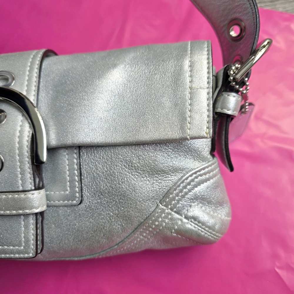 🅢🅞🅛🅓 Coach Y2k Goat Suede Flap Shoulder Bag - Picture 3 of 16